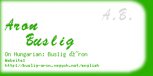 aron buslig business card